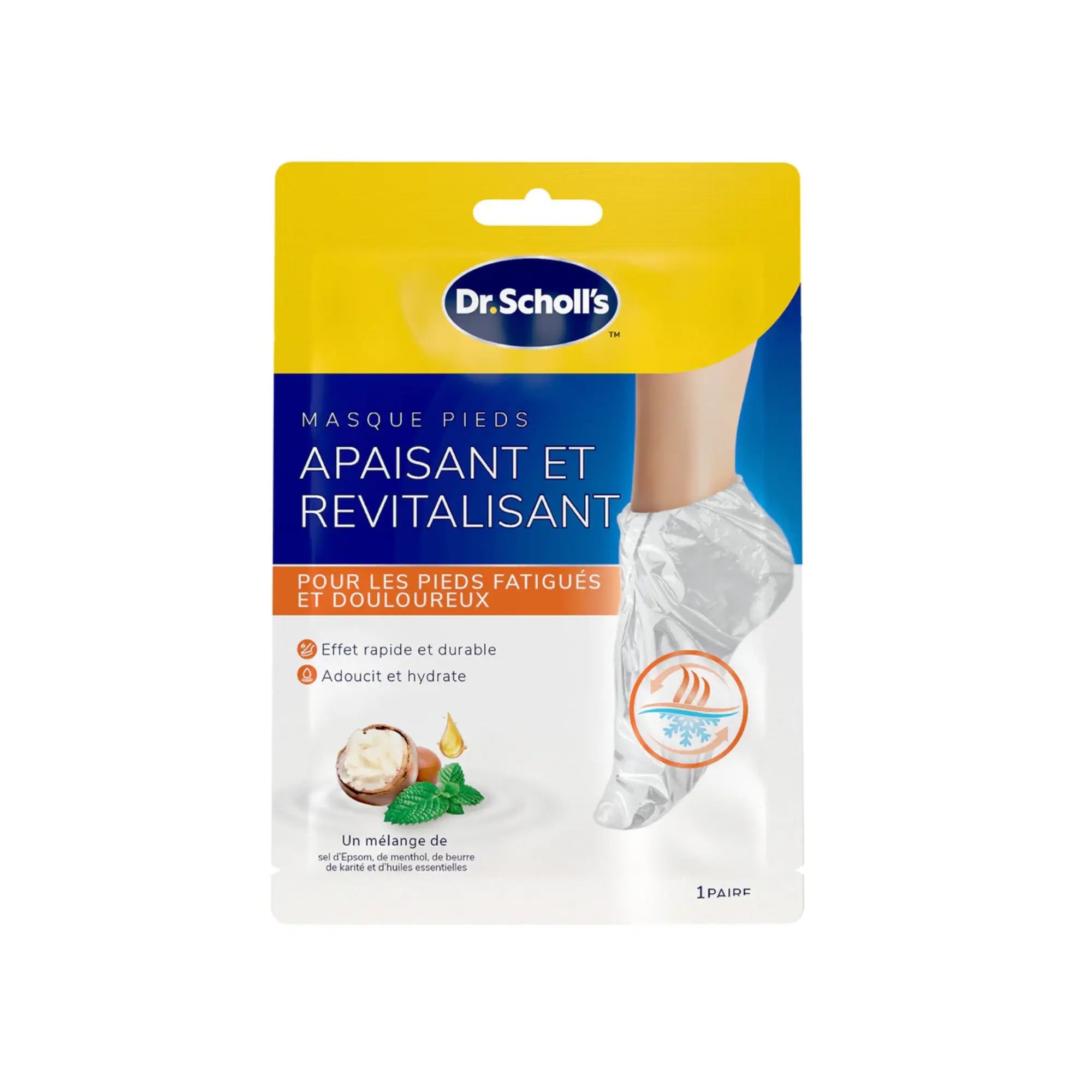 Masque Pieds Apaisant et Revitalisant - Urée 3% - Pieds Fatigués - Dr Scholl's Scholl