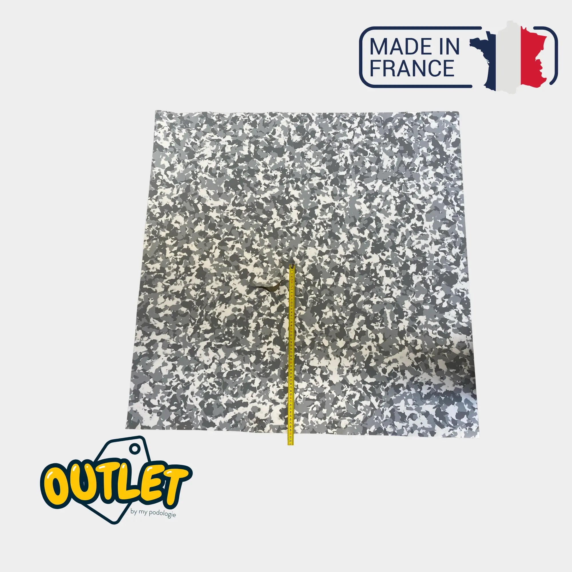 Recouvrement PE EVA - Shore 30 - 2mm - 1035 x 1030 mm - Army Gris // Défaut My Podologie 