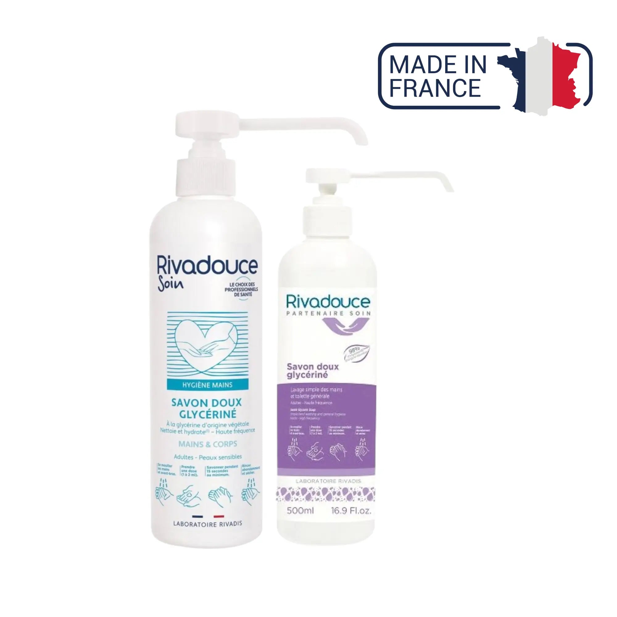 Savon Doux Glycériné - 2 contenances - Rivadouce Rivadouce