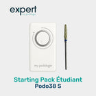 Starting pack étudiant "soins à domiciles" - 1 micromoteur Podo38S blanc + 1 fraise à ongle carbure de tungstène