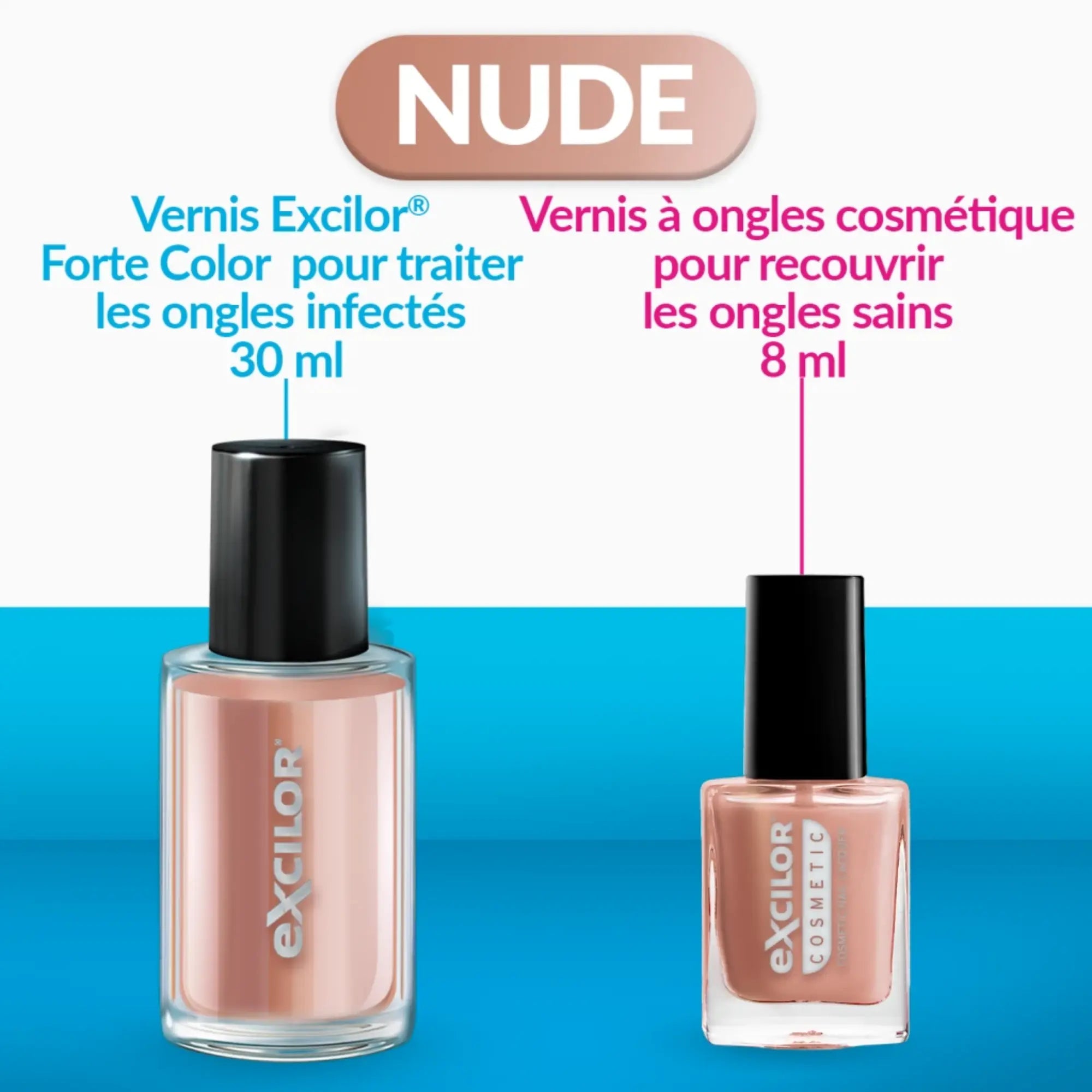 Traitement mycose ongles forte couleur nude 30ml - Excilor Excilor