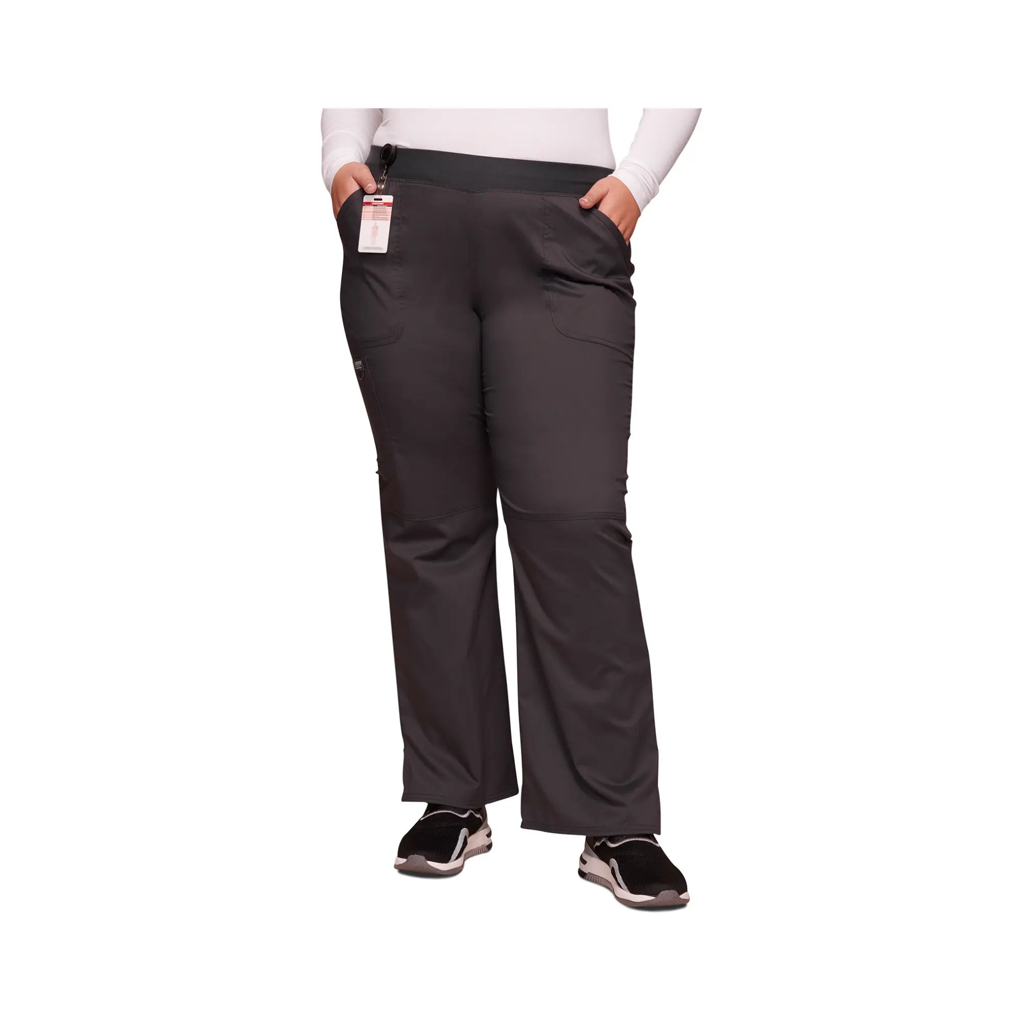 Villeurbanne - Pantalon droit taille mi-haute - Femme - Cherokee Cherokee Authentic Workwear  Anthracite-3XL