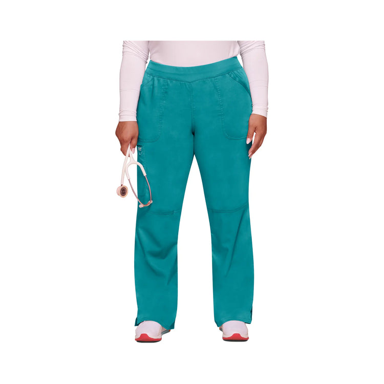 Villeurbanne - Pantalon droit taille mi-haute - Femme - Cherokee Cherokee Authentic Workwear  Bleu-Canard-3XL